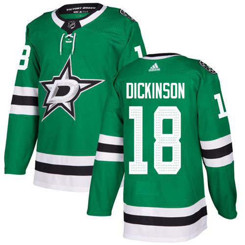 Adidas Dallas Stars 18 Jason Dickinson Green Home Authentic Youth Stitched NHL Jersey